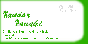 nandor novaki business card