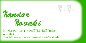 nandor novaki business card